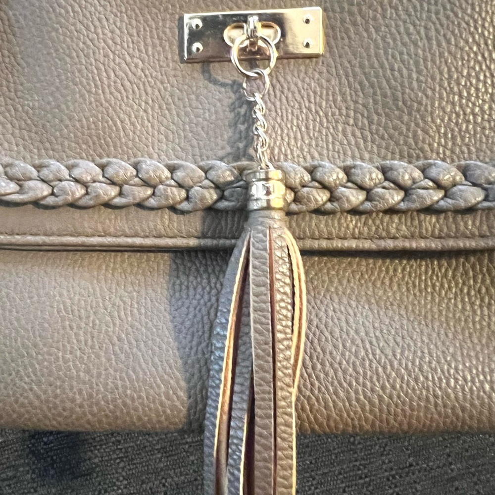 Elegant Dark Brown Crossbody Bag with Tassel - Picture 5 of 6